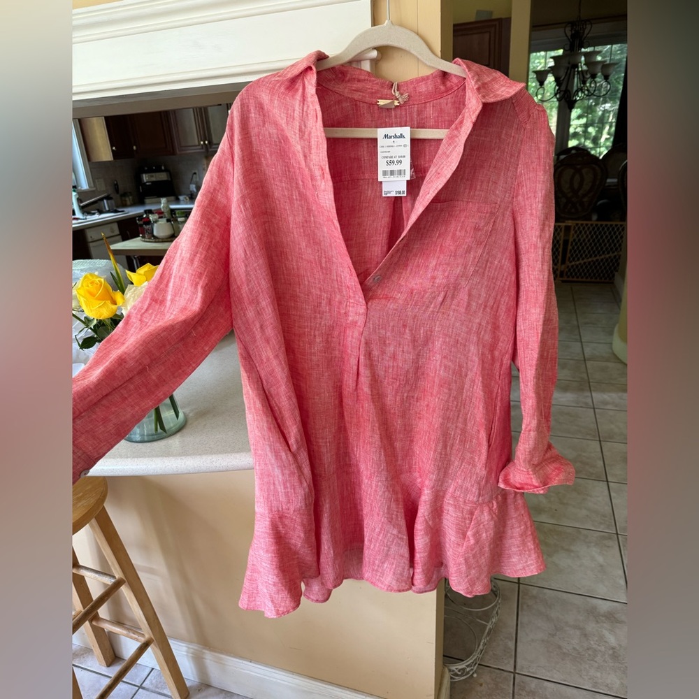 MAGASCHONI | 100% Pink Linen Summer Dress